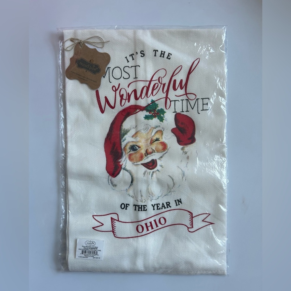 NWT Mud Pie Ohio Kitchen Towel